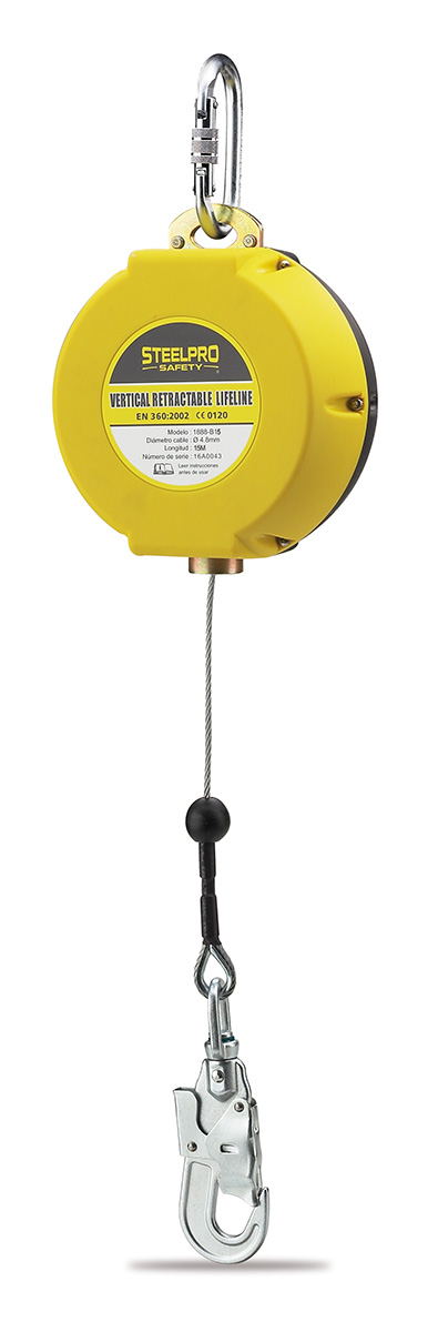 1888-B10 Proteção em Altura Dispositivos anti-queda Dispositivo Anticaídas Retráctil de 10 metros de cable.