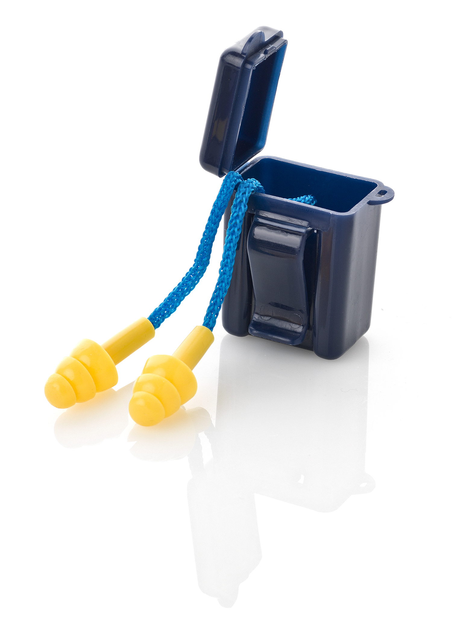 1988-TRCS Protection Auditive Bouchons réutilisables Mod. 'FIT EAR'. Bouchon d'oreille silicone réutilisable avec cordon.