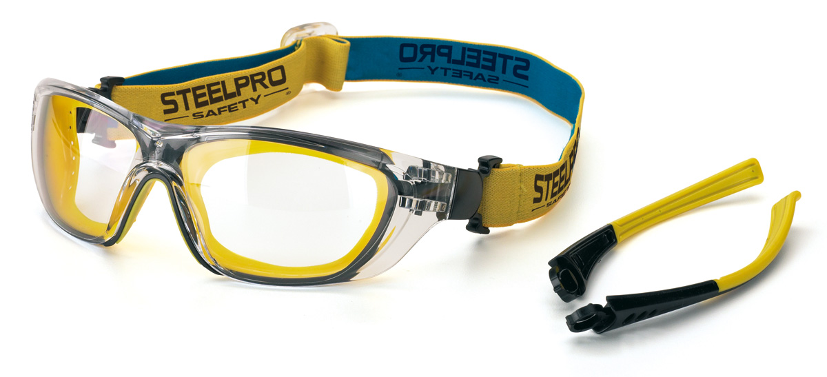 2188-GD Protection des Yeux Lunettes à branches Mod. “DUAL”. Lunettes à verres incolores DUAL, oculaire transparent (lunettes à branches ou masque).