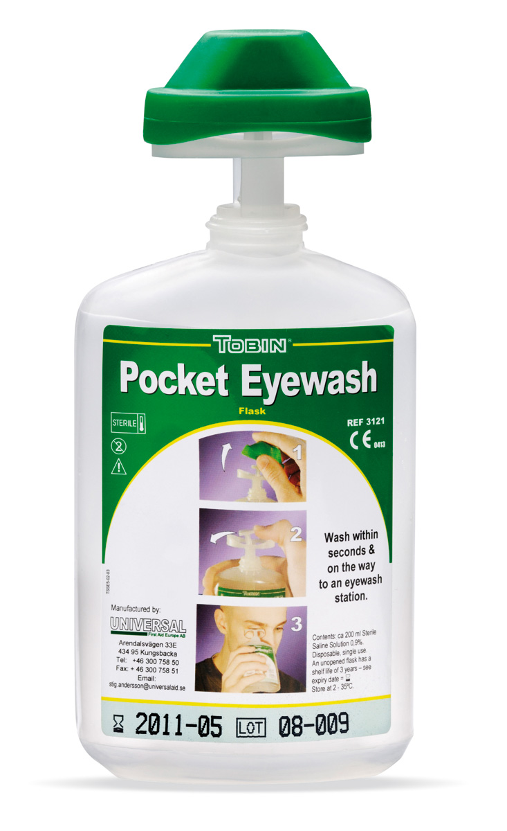 2388-L121 Outros artigos de Proteção Duches e lava olhos Frasco lavaojos de bolsillo de 200 ml.