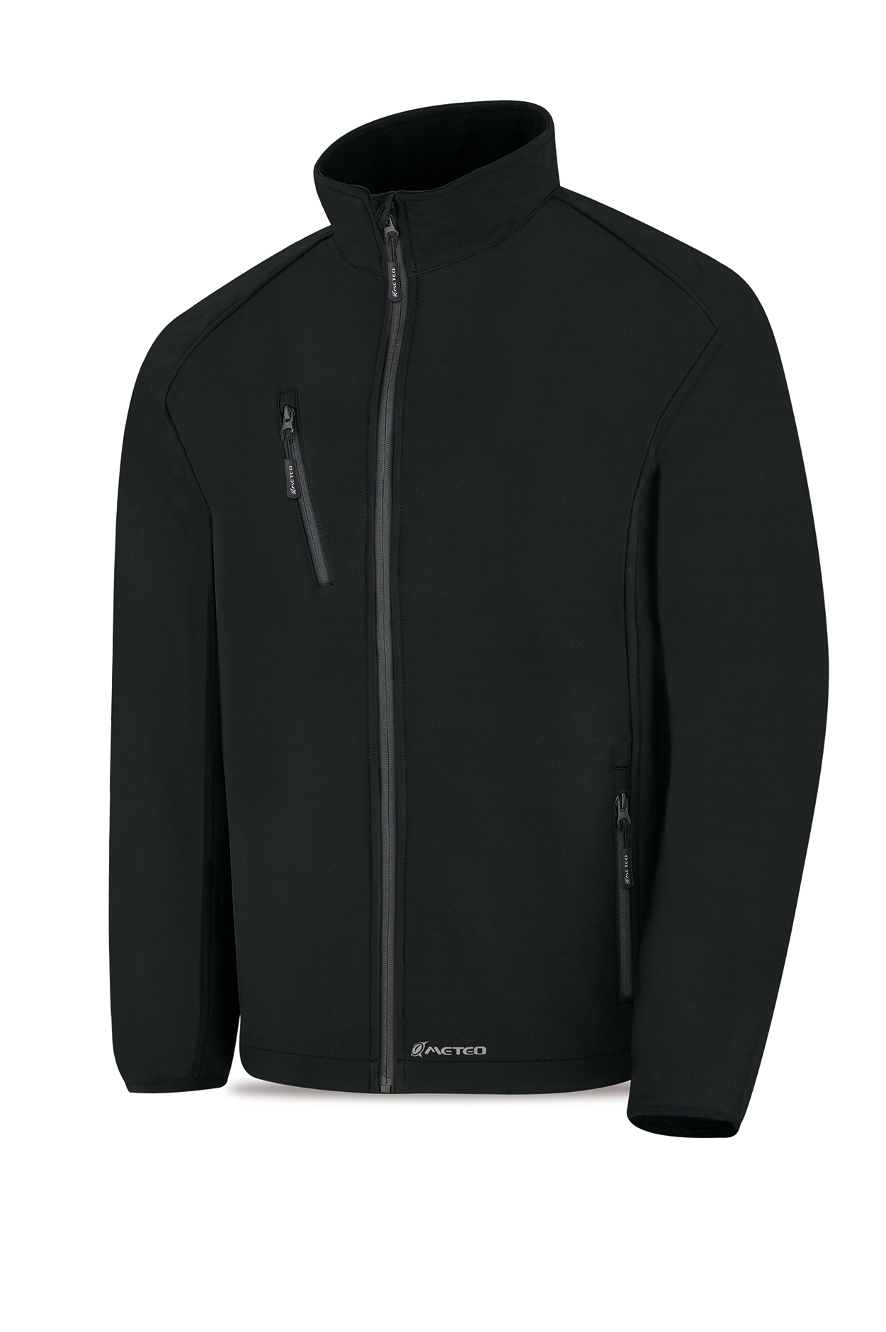 288-CS3N Coats and Rain Gear Windbreakers Triple layer softshell jacket QUARTZ model. Black