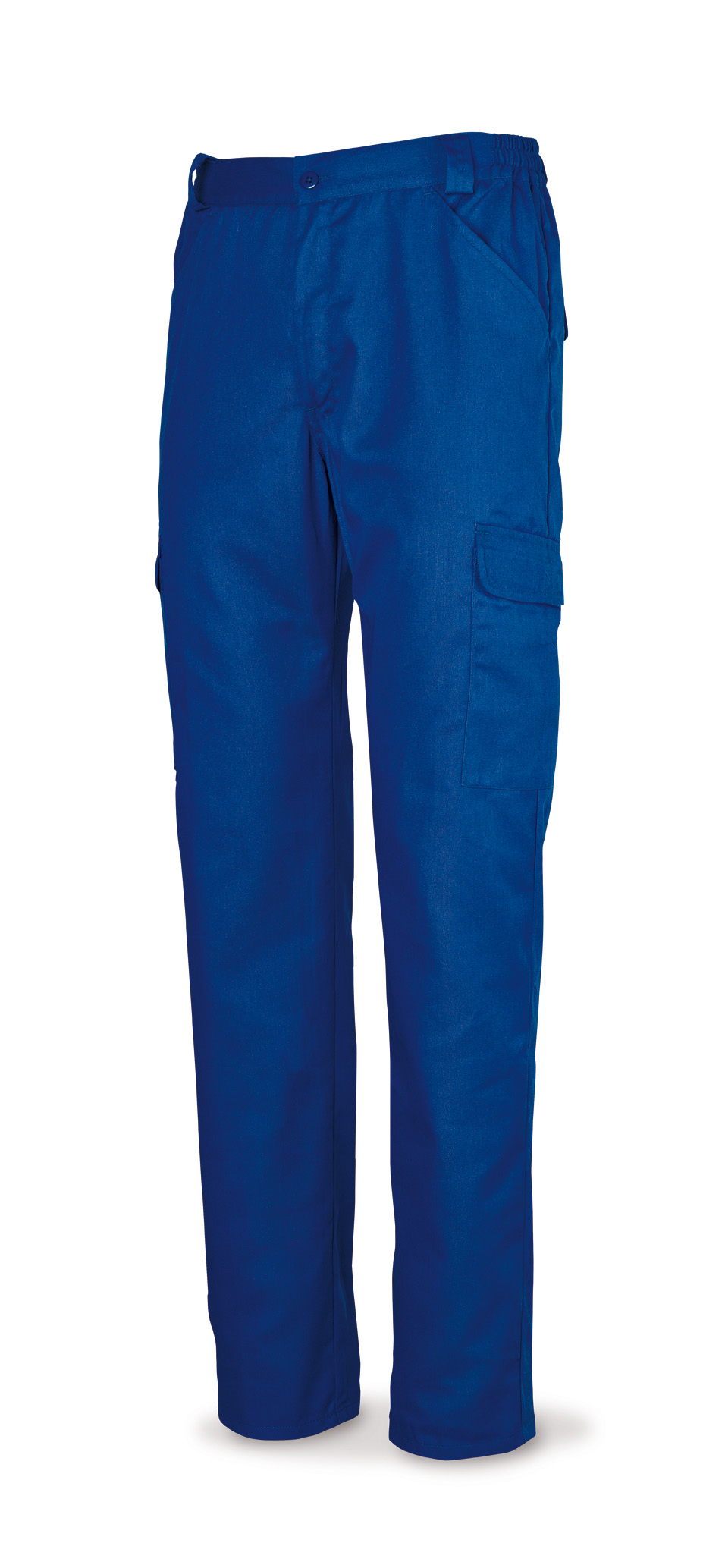 388-PE Vestuario Laboral Basic Line Calças de algodão azul 200 g. Multi-bolsos.