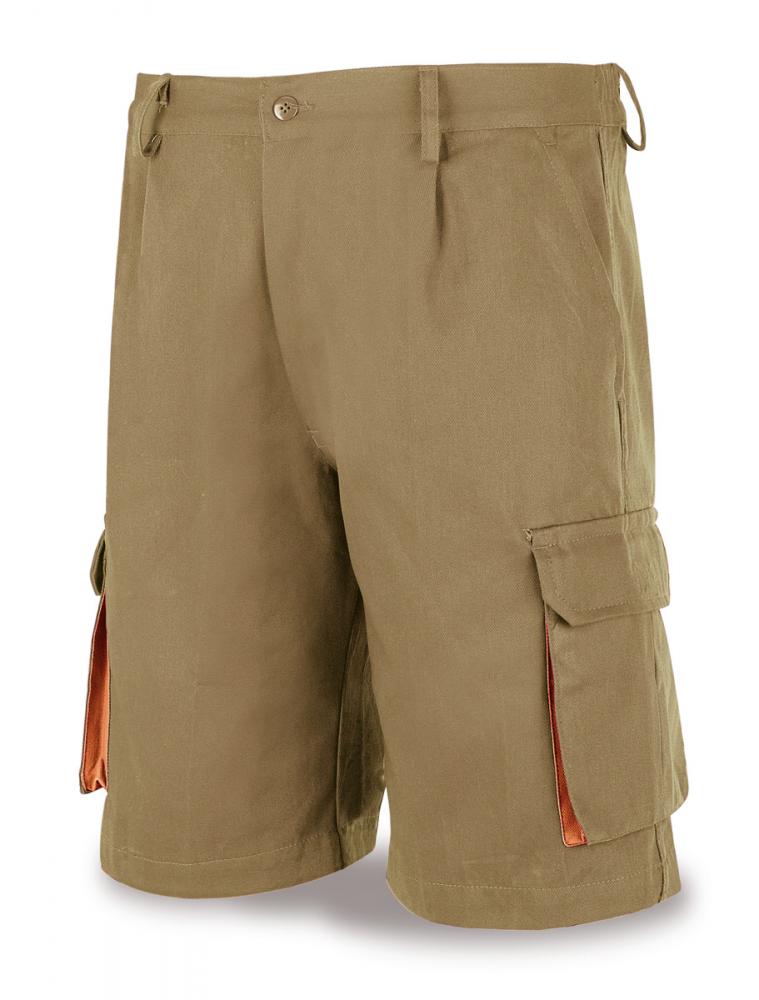 488-SM Top Workwear Top Series Shorts Multi-Pocket. 100% Cotton. Beige.