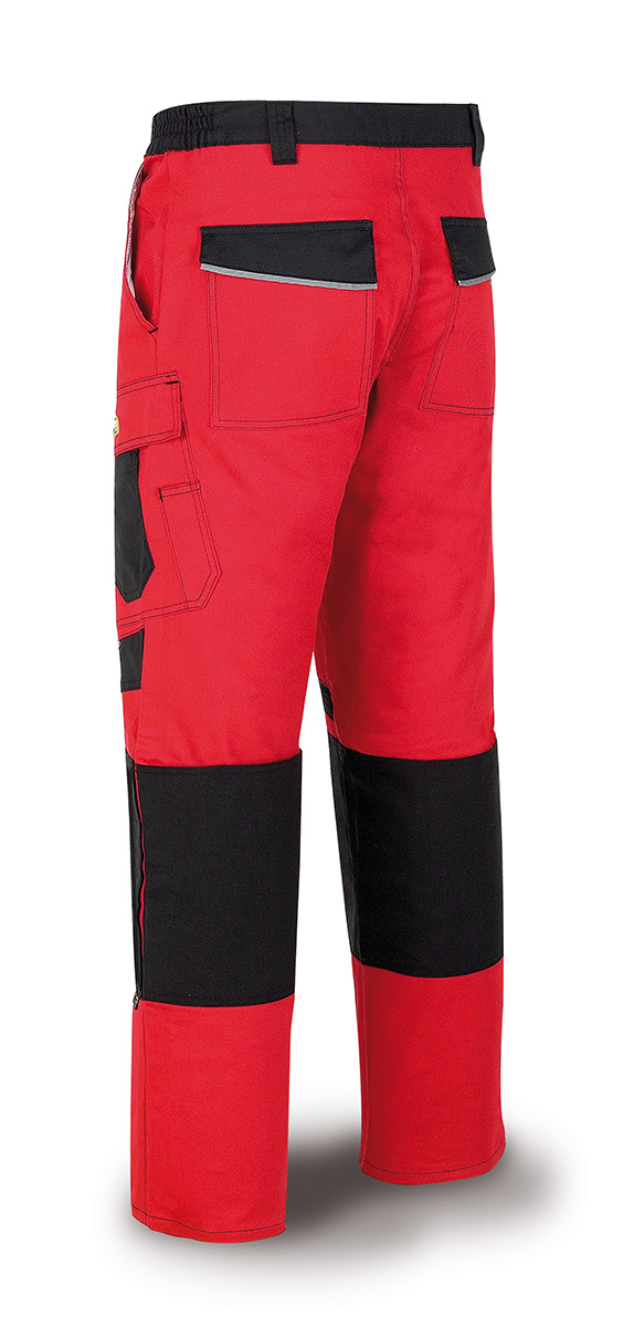 588-PRN Vetements de travail laboral Pro Series Pantalon toile tergal 245 g. Coloris rouge/noir