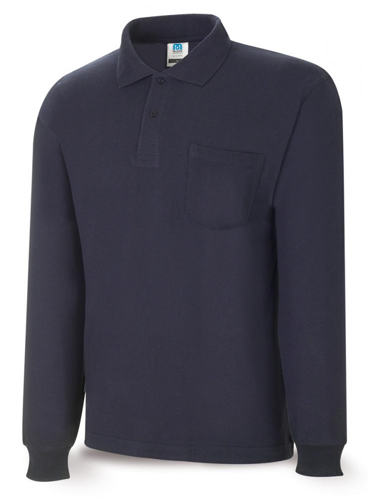 1288-POLAML Workwear Polos Long-sleeve shirt. 100% cotton. Navy blue. 220g.