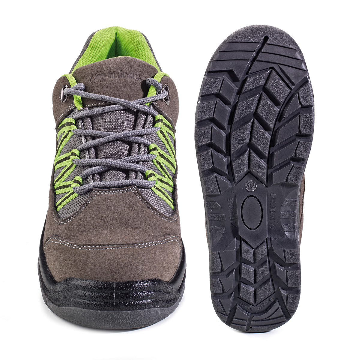 1688-ZAG Safety Footwear Sporty Trekking  Mod. “GARUM”.
Trekking shoe without protection in suede micro fiber skin. Polyurethane double density SRC.