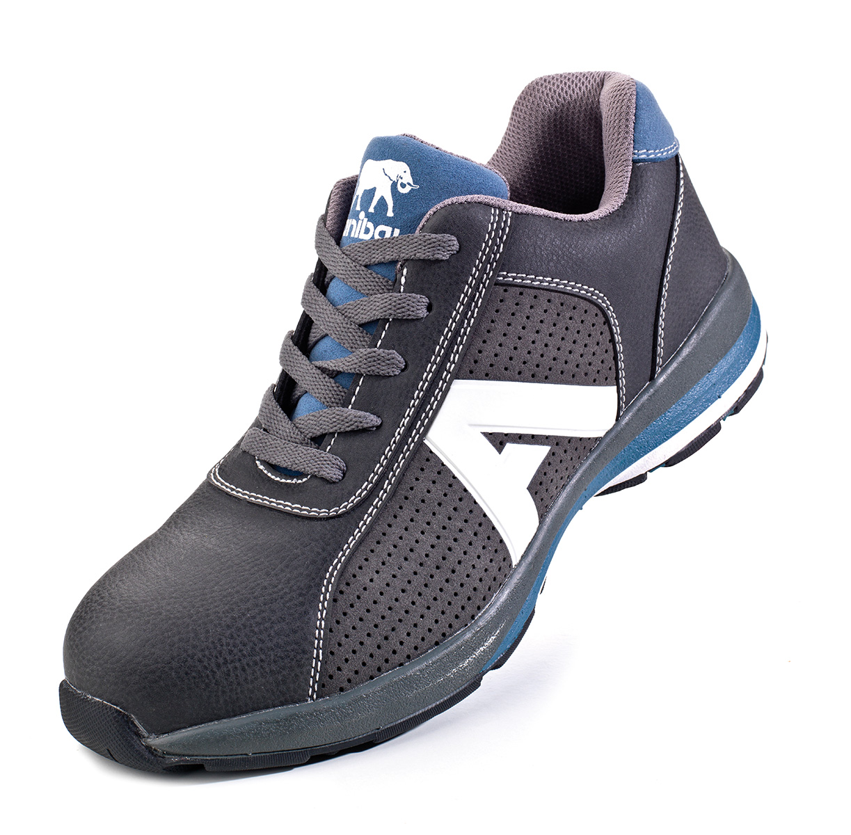 1688-ZO Calzado de Seguridad Sporty  Zapato mod. “OLIMPIA”. Zapato piel microfibra tipo Nobuk en S1P. Suela de Poliuretano doble densidad SRC.