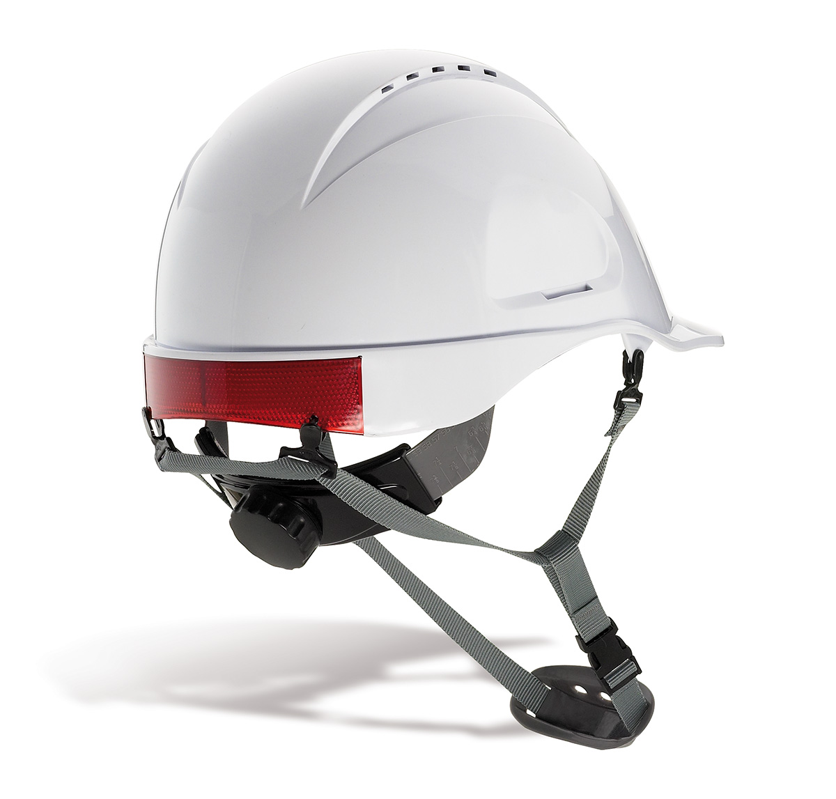 2088-CMV BL Head Protection Helmets Mod. 'MOUNTAIN'. ABS locking roulette helmet, 6-point textile  harness and chin strap. White