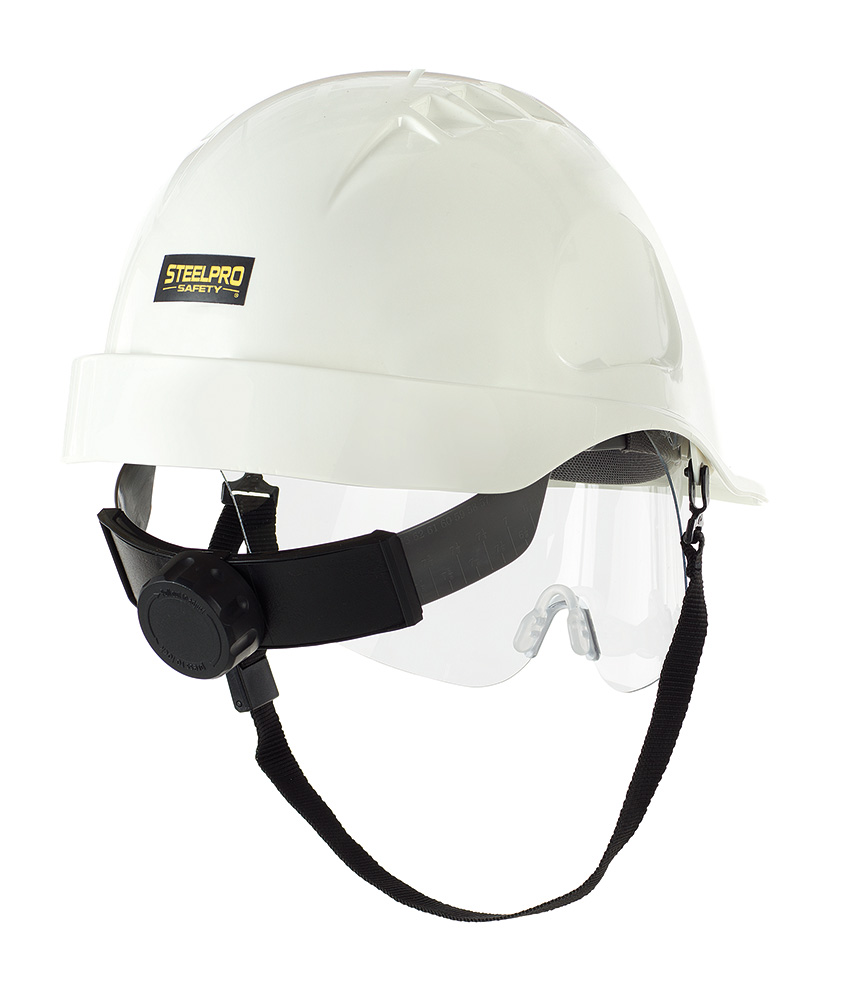 2088-CVI Head Protection Electrical insulation helmets Mod. “VISION”.
Protective helmet for the electrically insulating industry with retractable visor, roulette closure, 8-point textile harness, and chin strap.
