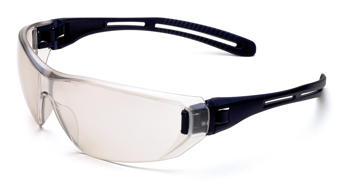 2188-GIC Eye Protection Universal mounted glasses Mod. “IRIDIO”. Colourless glasses with flexible temples. No metallic elements (Metal Free).