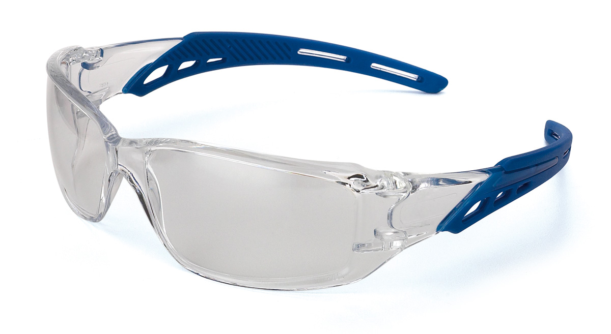 2188-GTALC Eye Protection Universal mounted glasses Mod. “TALIO”. Colourness glasses with flexible temples.