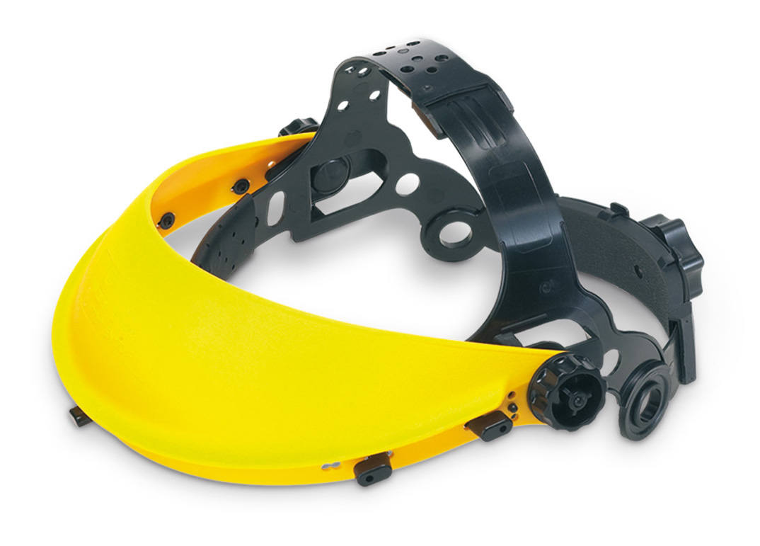 2188-S Eye Protection Crasher Line Face Shield Polypropylene holder for adjustable visor to head, very light and safe with type adjustment Roller for an easy and comfortable fit, with anti sweat band.