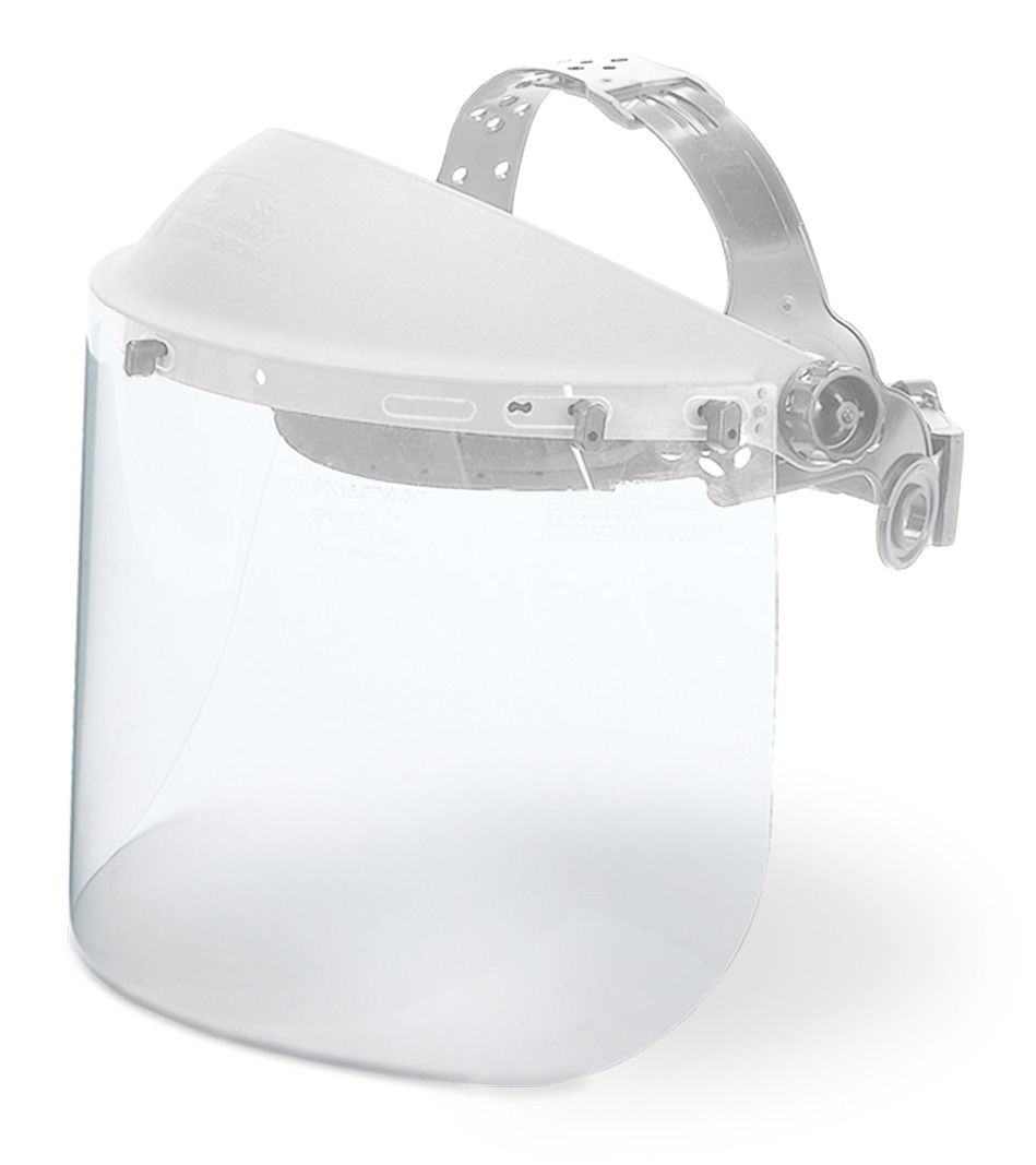 2188-V Eye Protection Crasher Line Face Shield Polycarbonate visor made of high strength polycarbonate. Measurements: 395X200x1 mm. (width / height / thickness). Visor without metallic components (metal free).