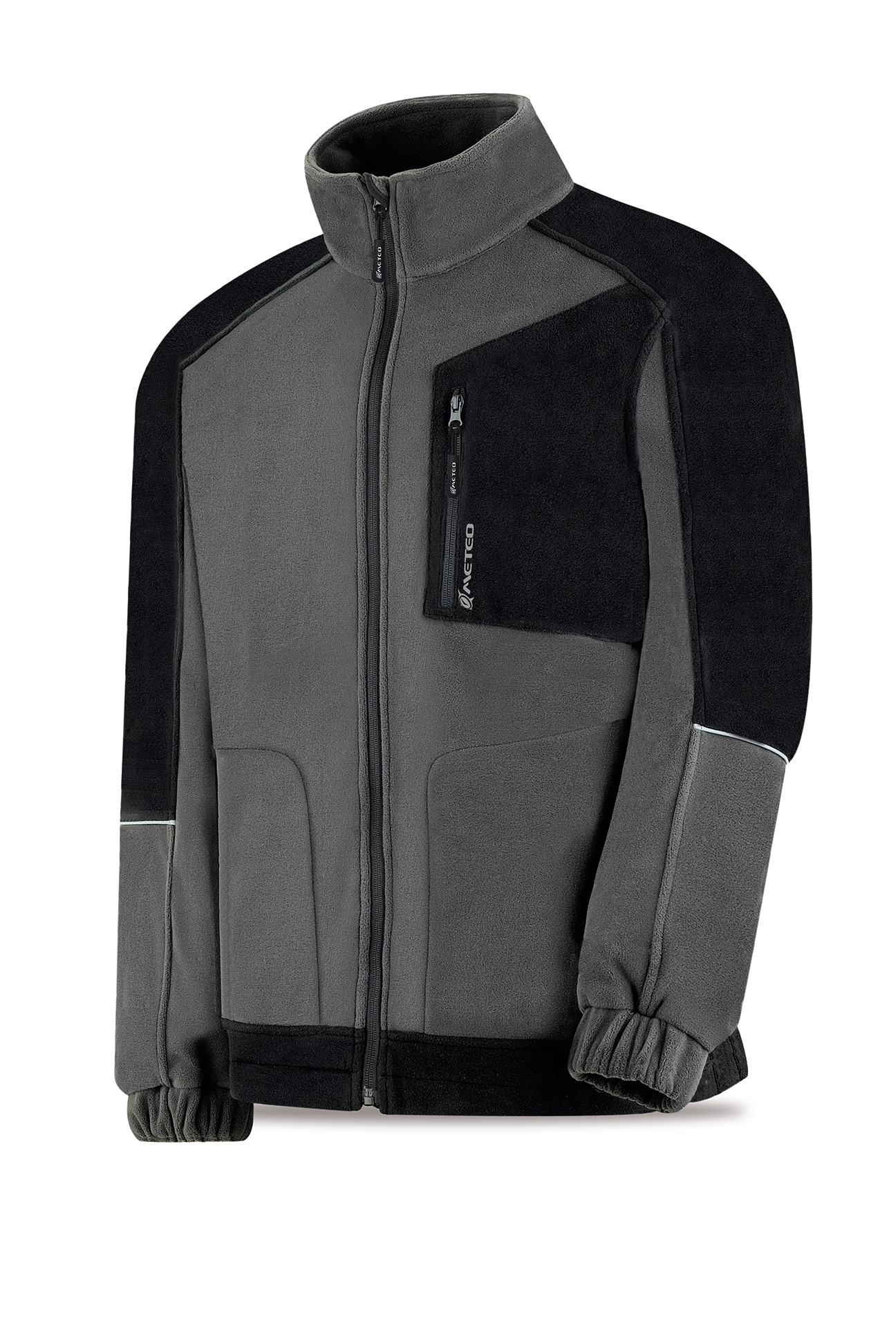288-CHPPGN Coats and Rain Gear Solar Jackets VIRACOCHA model fleece jacket. Color Grey/Black.