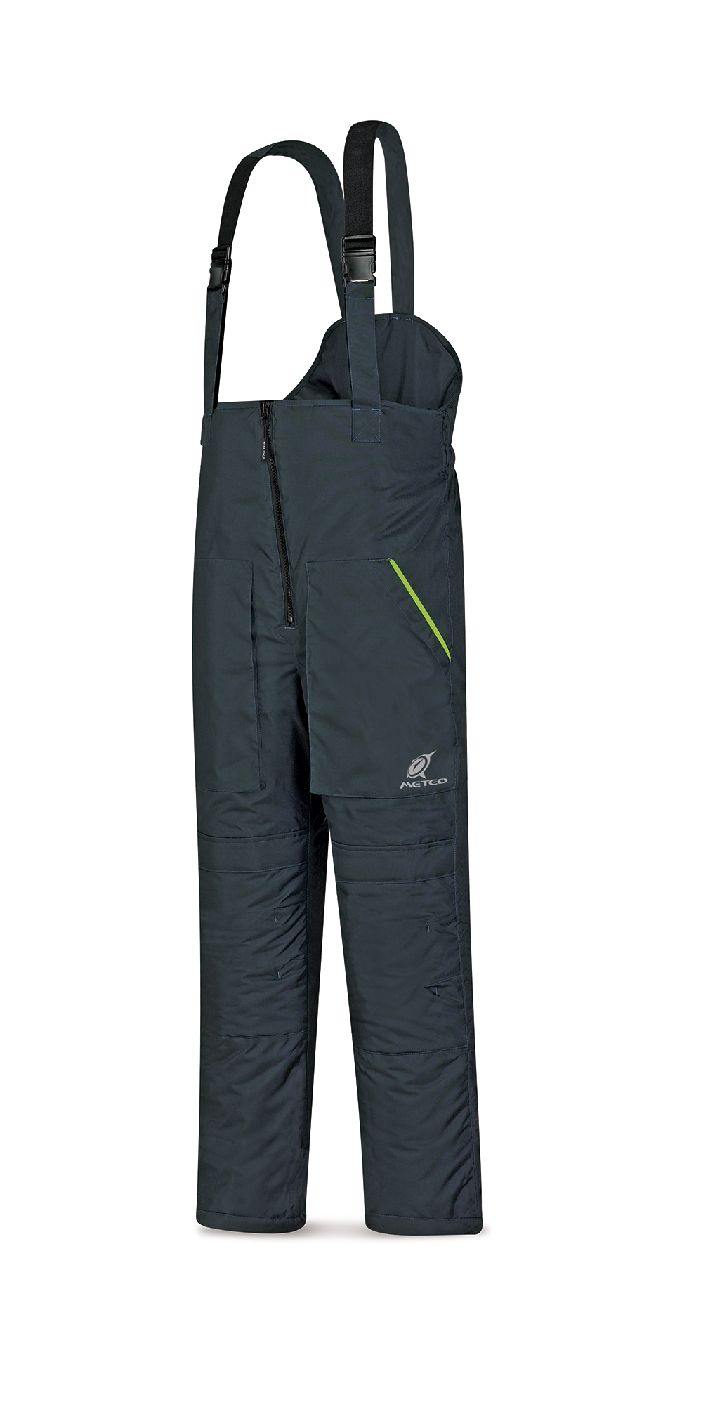 288-PA342 Coats and Rain Gear Pants Trousers against cold with shoulder straps, navy blue model JUNO.