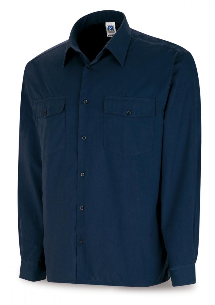 388-CZML Vestuario Laboral Camisas Manga Larga. Algodón. Color azul marino
