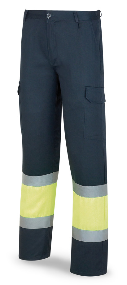 388-PFY/A Alta visibilidad Conjuntos Pantalón bicolor de alta visibilidad poliéster/algodón 200 g.