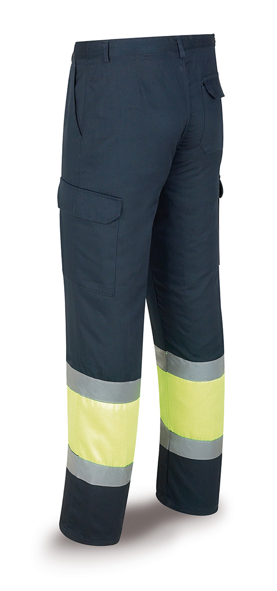 388-PFY/AA Alta visibilidad Conjuntos Pantalón bicolor de alta visibilidad poliéster/algodón 430 g. acolchado