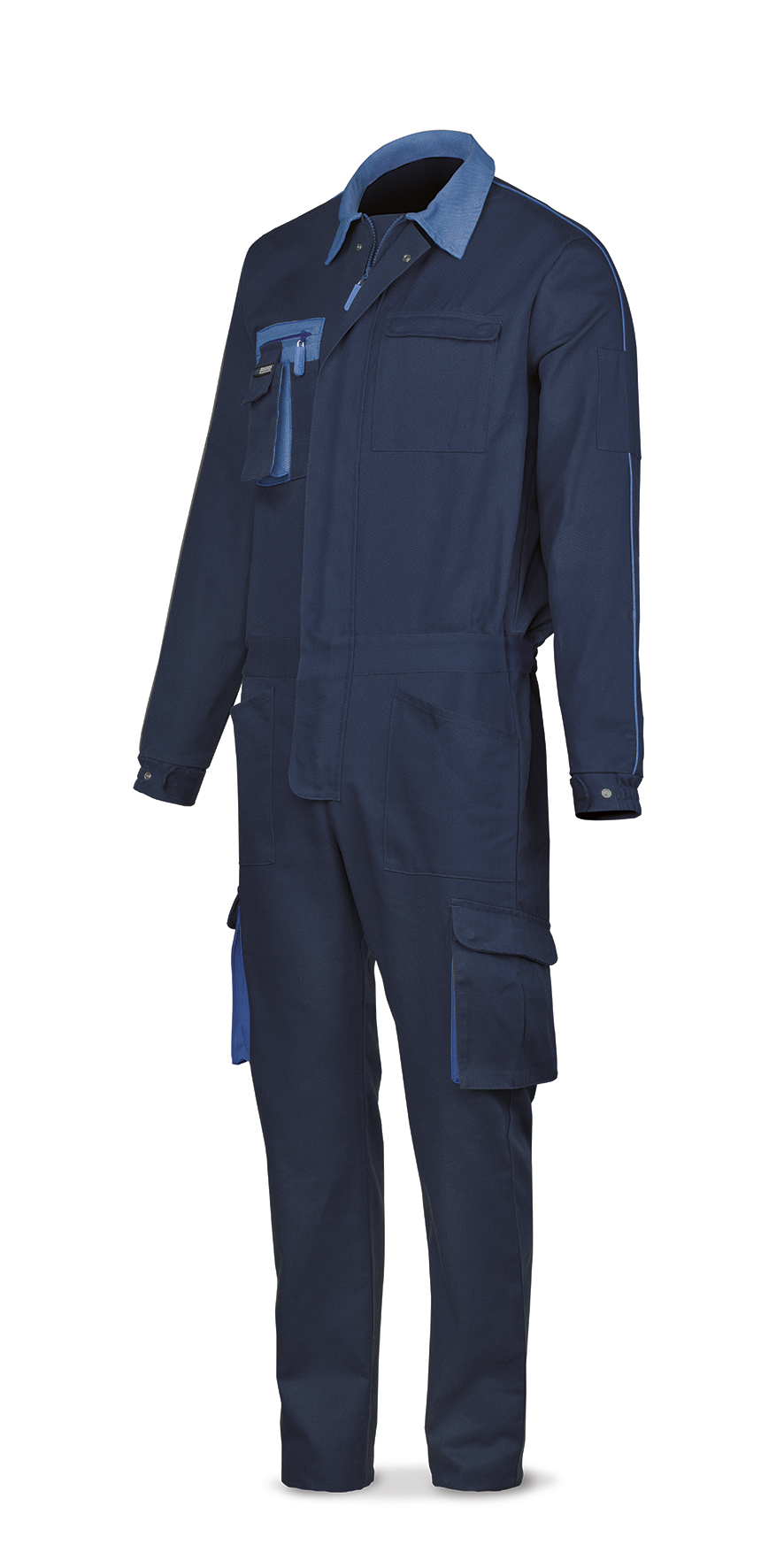 488-BSUPTOPAM Workwear SuperTop Series 270 g cotton navy blue jumpsuit. Multi-pockets