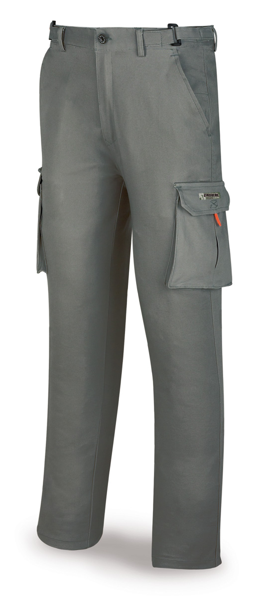 588-PELASTG Vestuario Laboral Serie Casual Pantalón ELÁSTICO, algodón y elastano. Color Gris.
