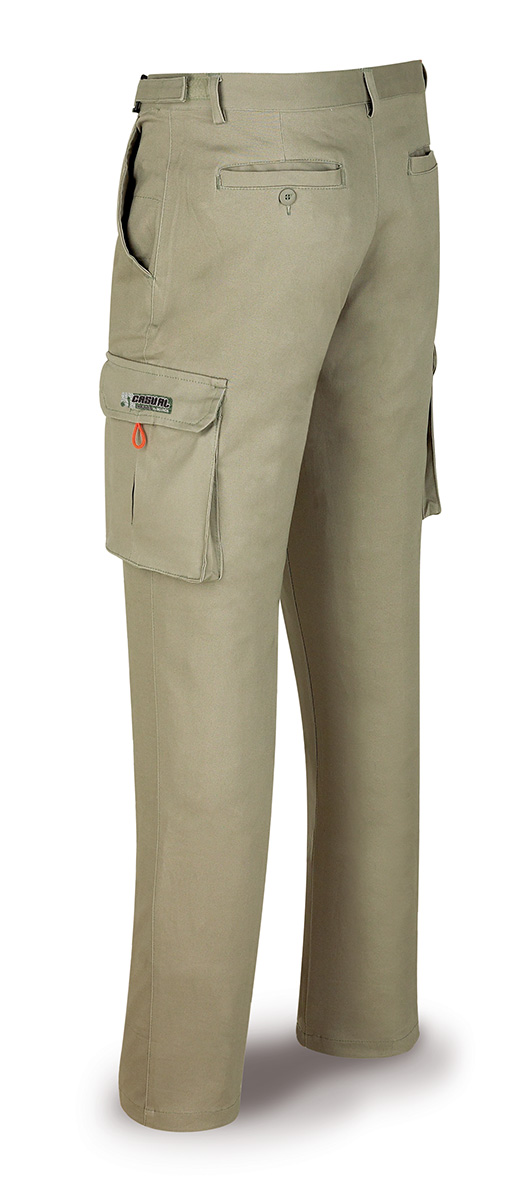 588-PELASTK Workwear Casual Series ELASTIC cotton and Elastane pants. Khaki.