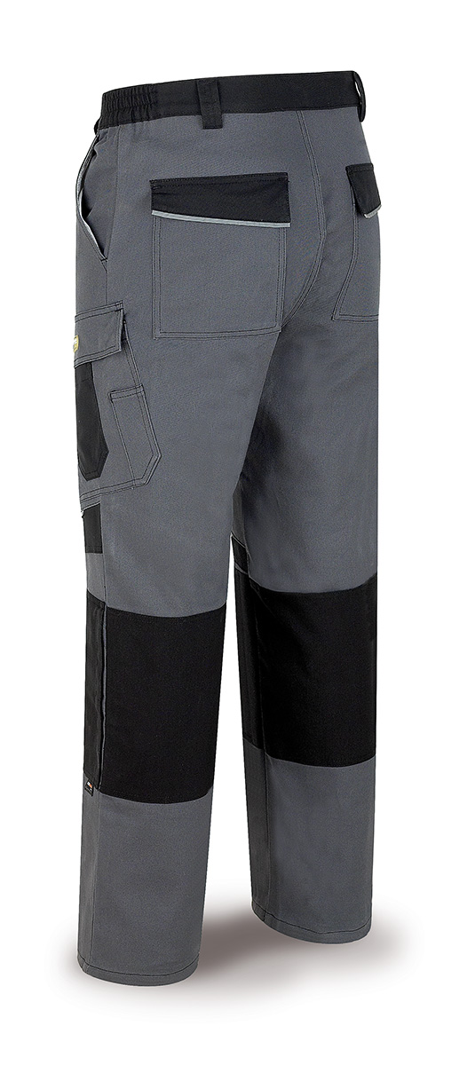 588-PNEG Vestuario Laboral Pro Series Pantalón tergal canvas 245 g. Color  gris/negro.