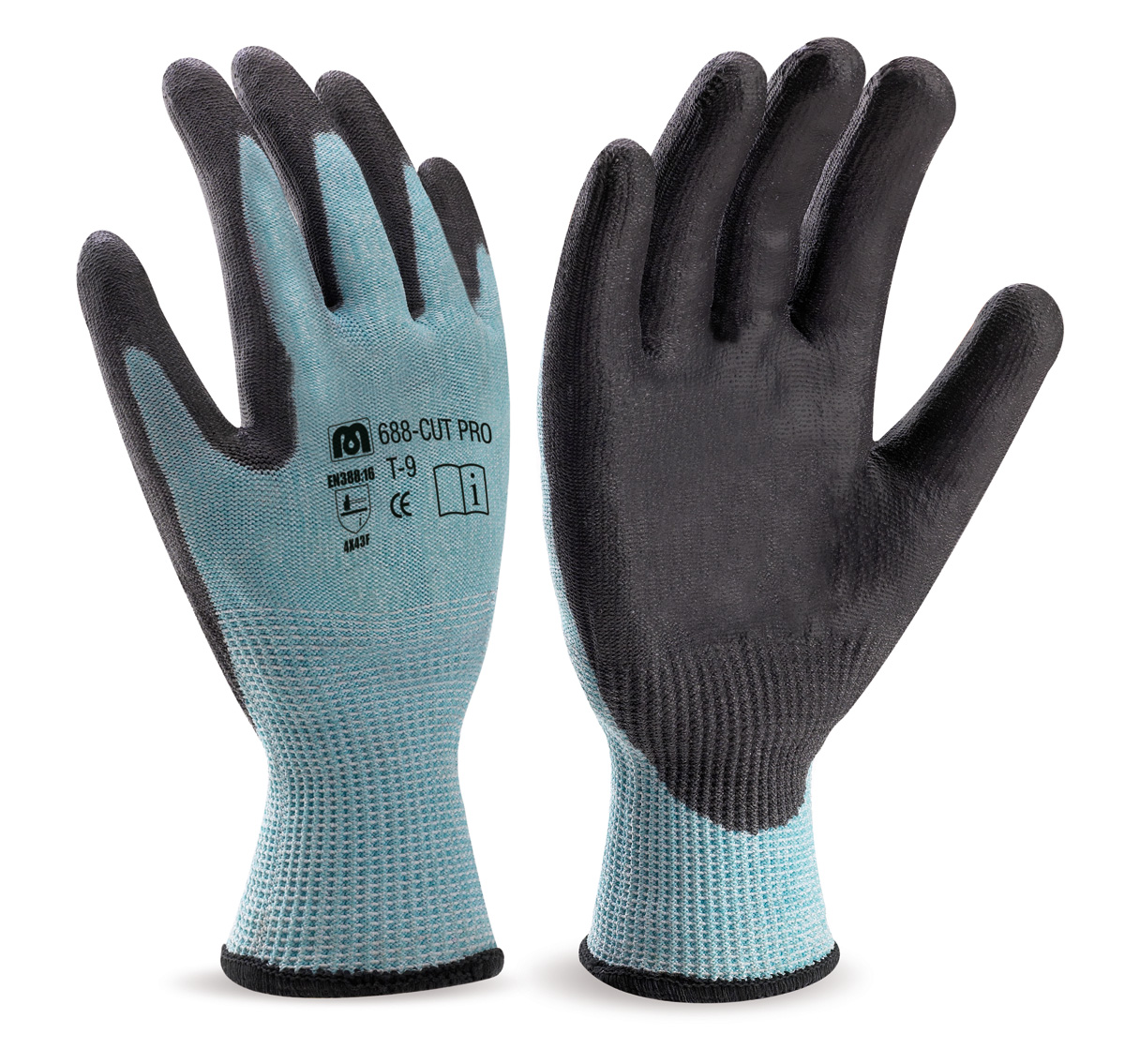 688-CUT PRO Work Gloves Anti-cut HPPE-fibre glove with PU coating and a high anti-cutting level (F)