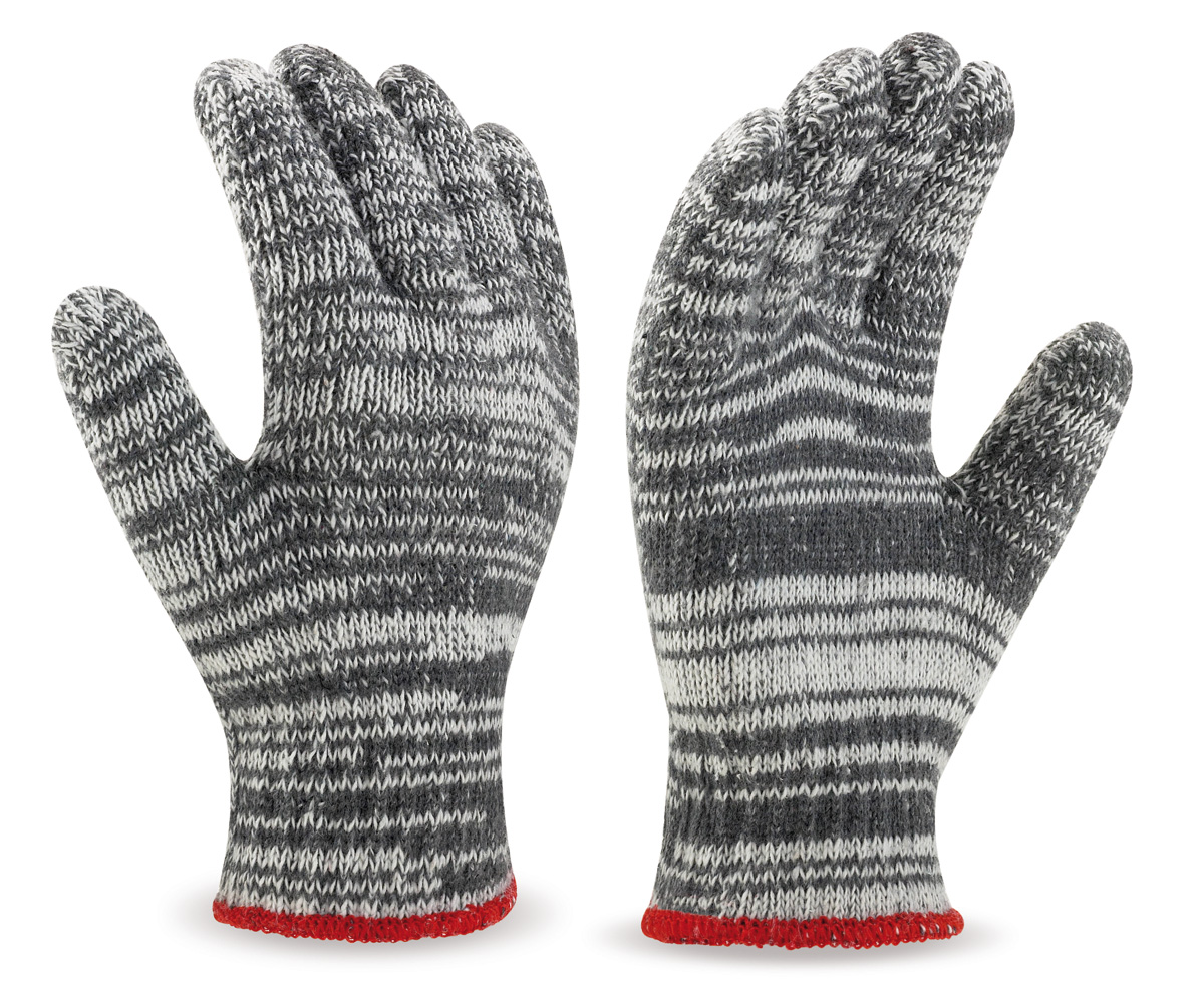 688-PG Work Gloves Cotton Knitted fisherman's glove in white/grey cotton or polyester. Elasticated cuff.